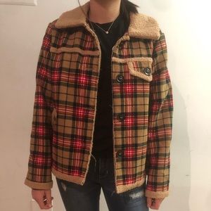 Plaid corduroy jacket